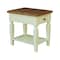 International Concepts Rectangle Vista Solid Wood End Table with Shelf and Drawer -, 18 in W, 24 in L, 24 in H, Wood OT79-15E - alternate 3